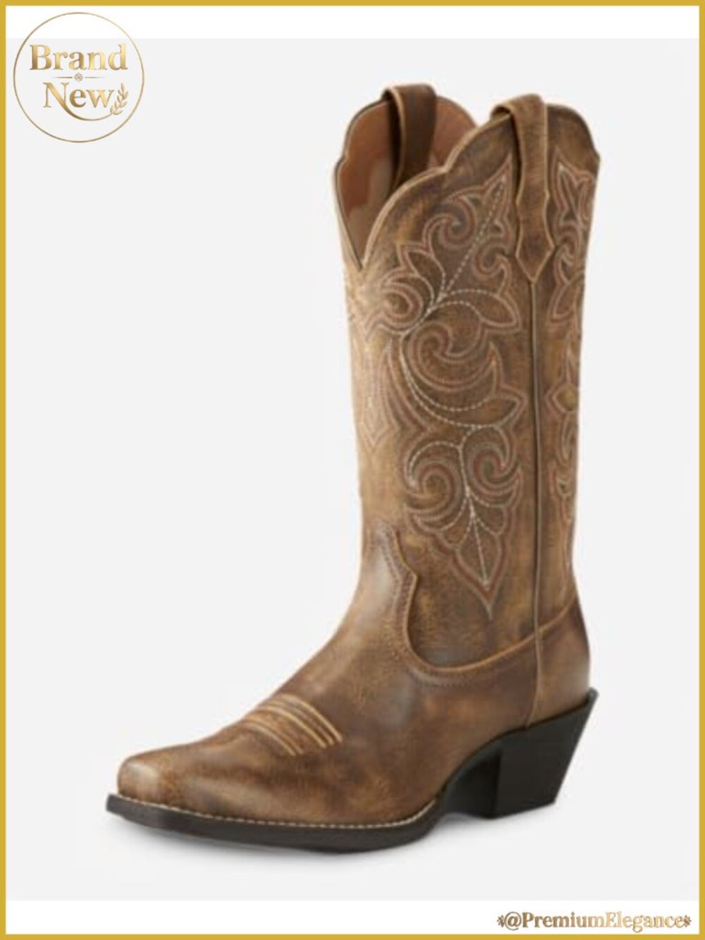 Western Boot Square Toe Full-Grain Leather Calf High